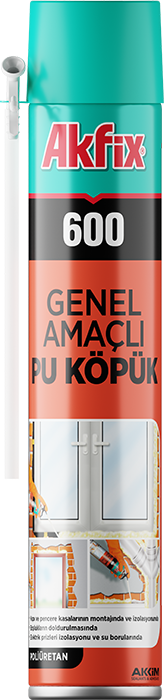 Akfix 600 Genel Amaçlı Pu Köpük Hacmi: 750 ml / 600 gr