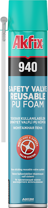 Akfix 940 Emniyet Valfli Pu Köpük Hacmi: 750 ml / 850 gr
