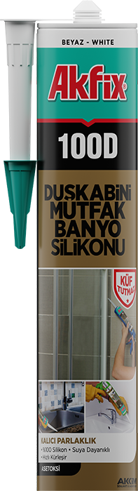 Akfix 100D DUŞKABİNİ MUTFAK BANYO SİLİKONU Hacmi: 280 ml - Şeffaf