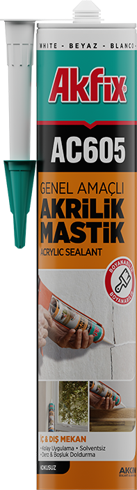 Akfix AC605 Akrilik Mastik Hacmi: 500 gr - Beyaz