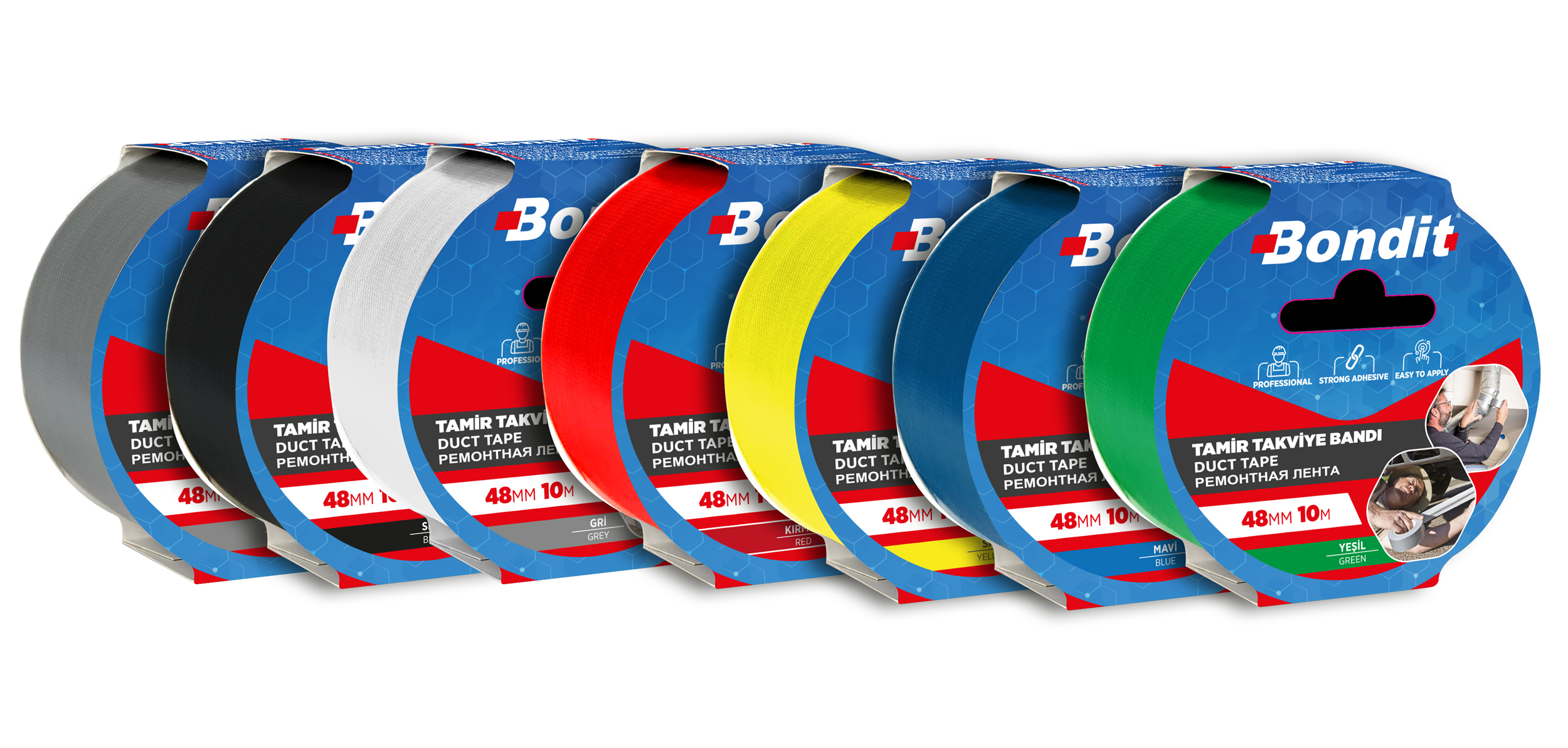 Bondit Genel Amaçlı Örgülü Tamir Bantı Ölçü : 48 mm x 10 mt. Sarı