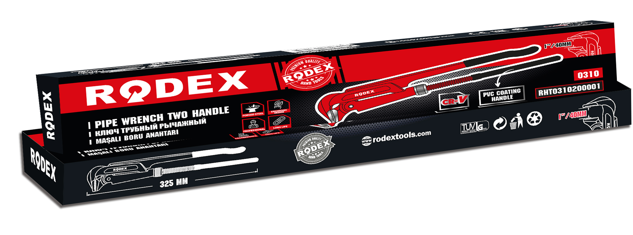 Rodex Maşalı Boru Anahtarı Ölçü : 1” (40 mm – 325 mm)