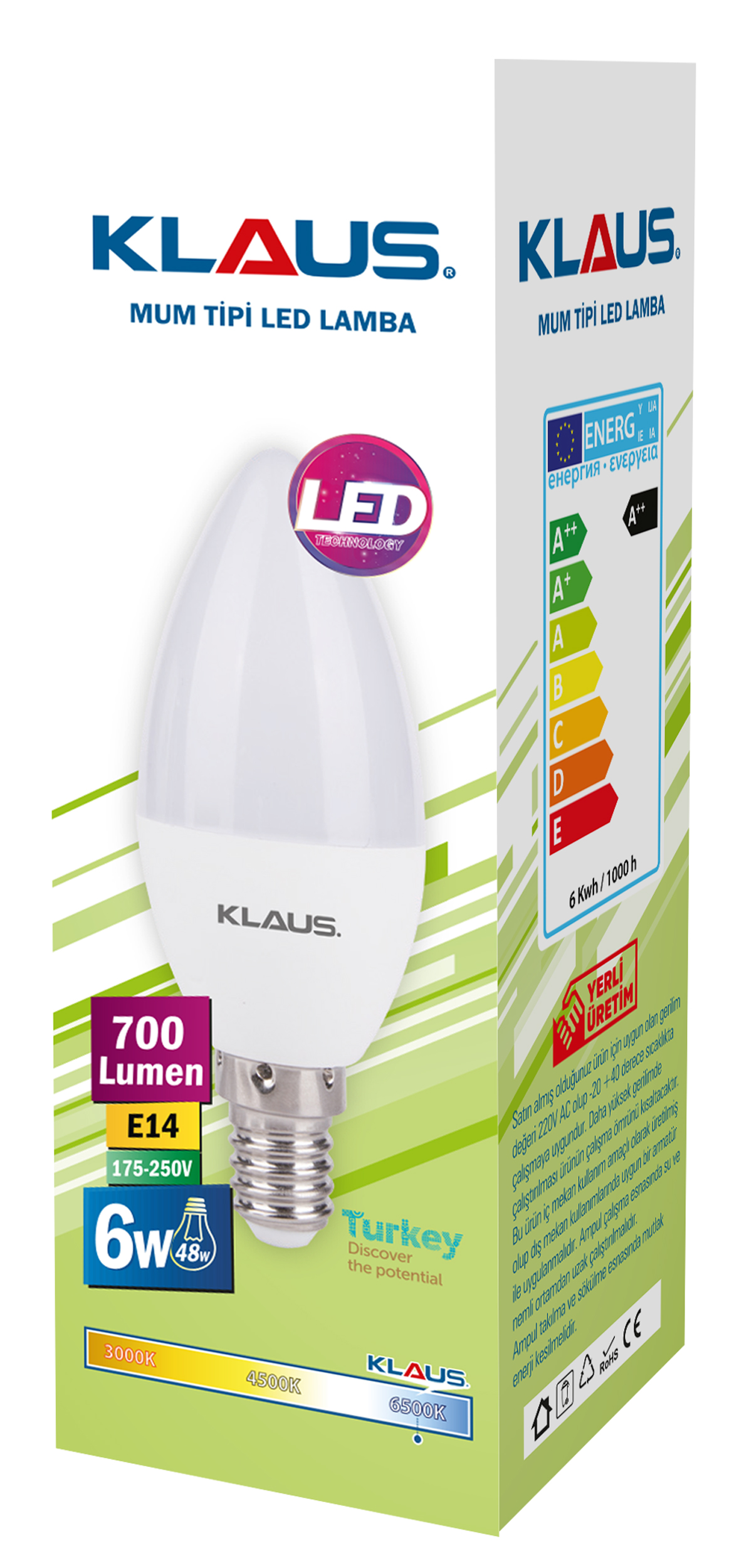 Klaus Led Mum Tipi Lamba 6W