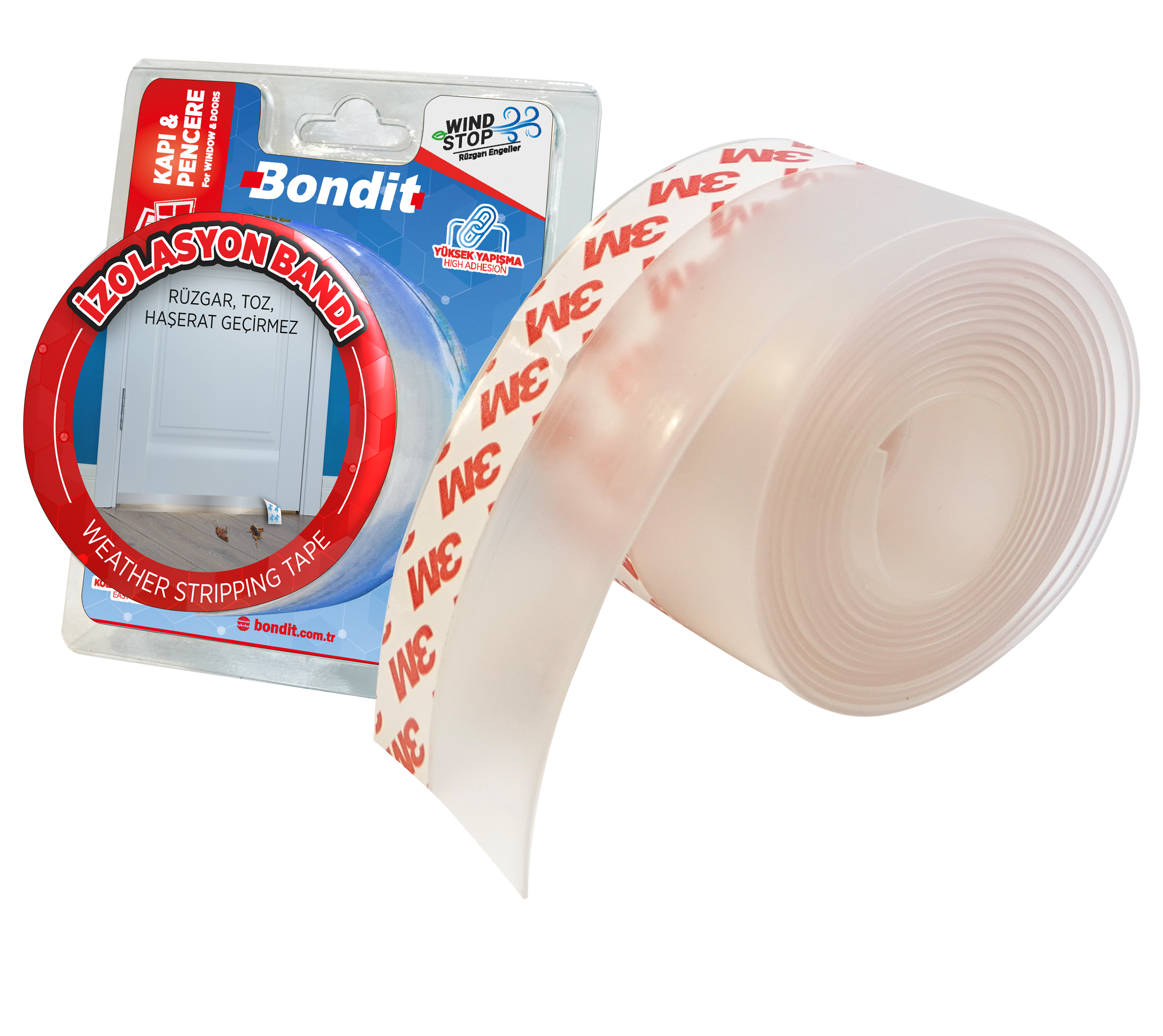 Bondit Kapı Pencere İzolasyn Bantı Ölçü : 53mm x 2.5mt, Şeffaf