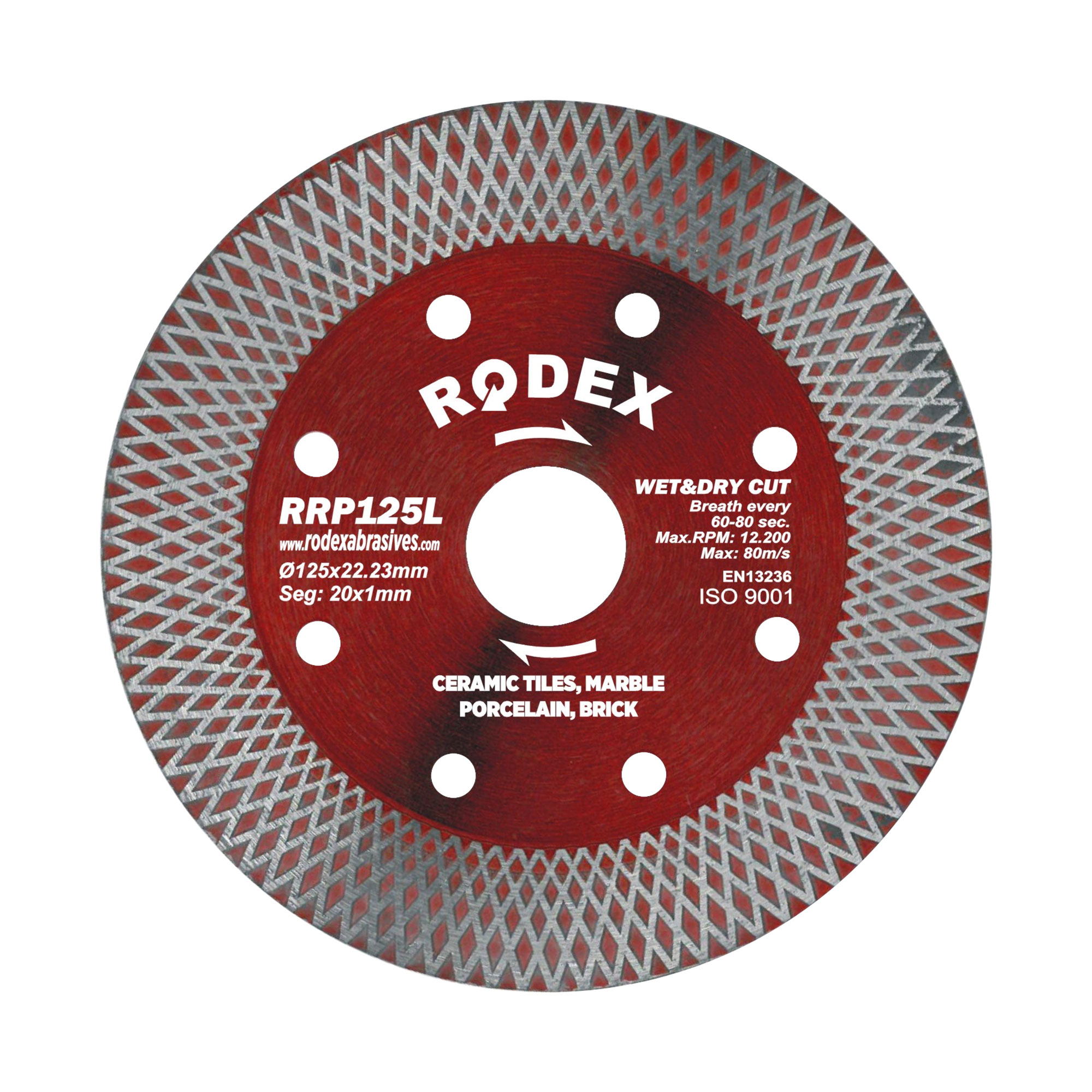 RRP125L Elmaslı Serami̇k Kesme Di̇ski̇ (Agresi̇f Kesim) Ölçü : 115 ÇAP :20/22,23