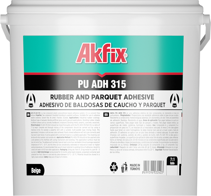 Akfix PU ADH 315 Kauçuk Karo Ve Parke Yapıştırıcı Hacmi 24 kg