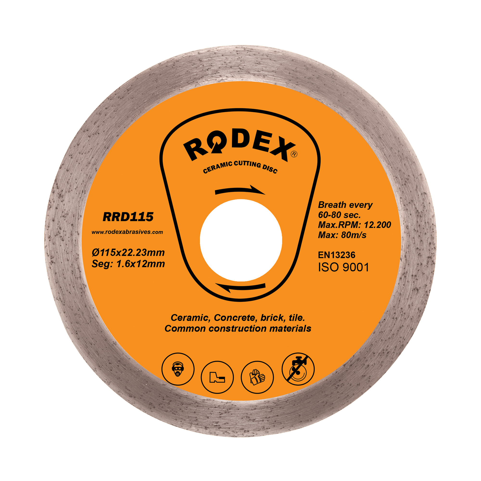 RRD115 Elmaslı Seramik Kesme Diski Ölçü : 115 Çap : 22,23