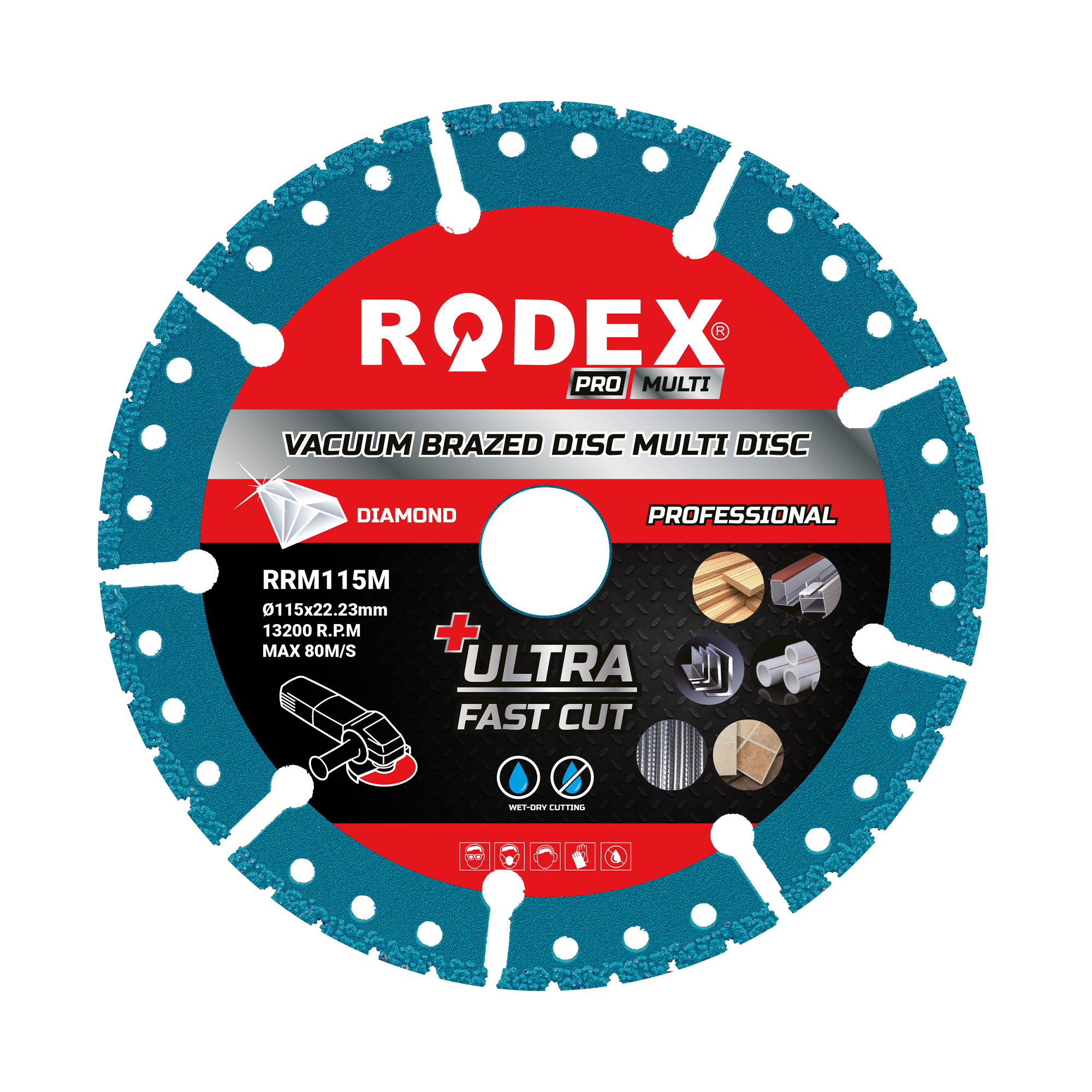 RRM115M Vakum Lehimli Multi Kesme Diski Ölçü : 115 Çap : 20/22,23
