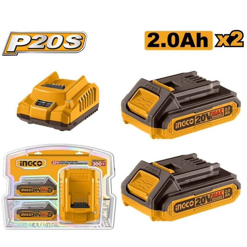 INGCO FBCPK1222E Li-ion Akü ve Şarj Cihazı Seti 20V 2.0Ah
