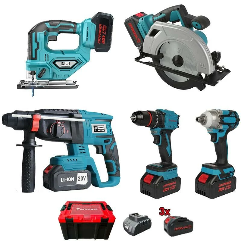 CATPOWER 1395 Kömürsüz Akülü 5’Li Set 20V Li-ion 4.0Ah