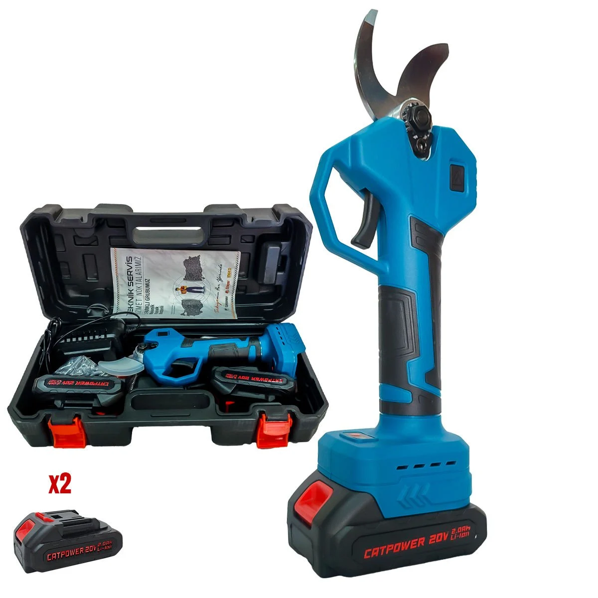 CATPOWER 1340 Kömürsüz Akülü Bağ Kesme 35 mm 20V Li-ion 2.0Ah