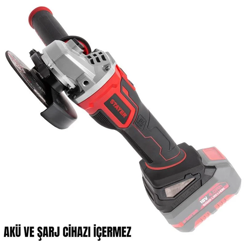 STAYER AGBXL20 Kömürsüz Akülü Avuç Taşlama 115MM 18V Li-ion 4.0Ah