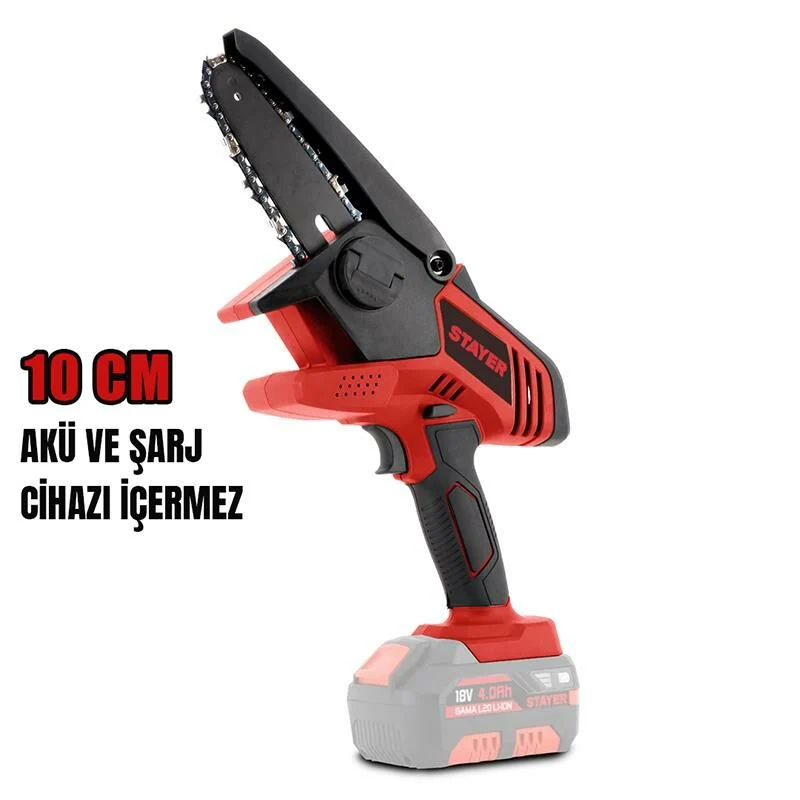 STAYER MINIOLMOL20 Kömürsüz Akulu Dal Kesme Makinesi 10CM 18V Li-ion 2.0Ah/6.0Ah