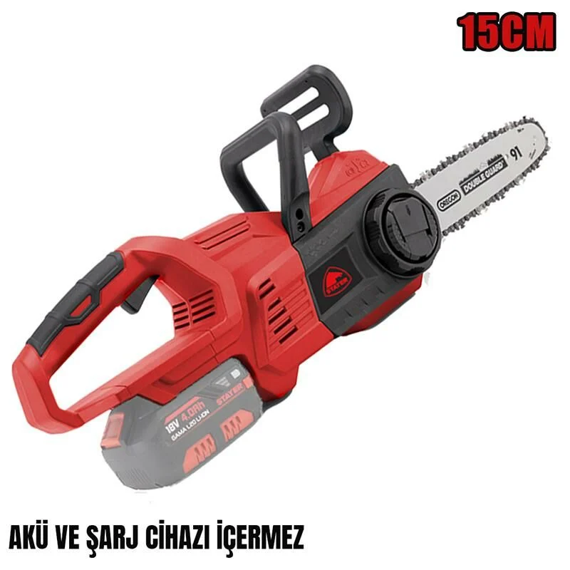 STAYER OLMO250L20 Kömürsüz Akülü Ağaç Kesme Motoru 15CM 18V Li-ion 2.0Ah/6.0Ah